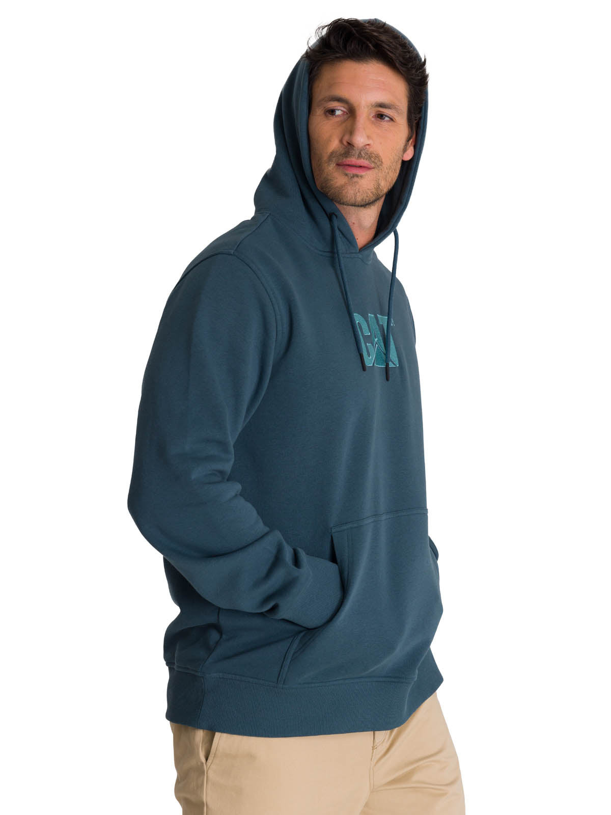 Polerón Fleece Hombre Hoody CAT Logo Azul CAT