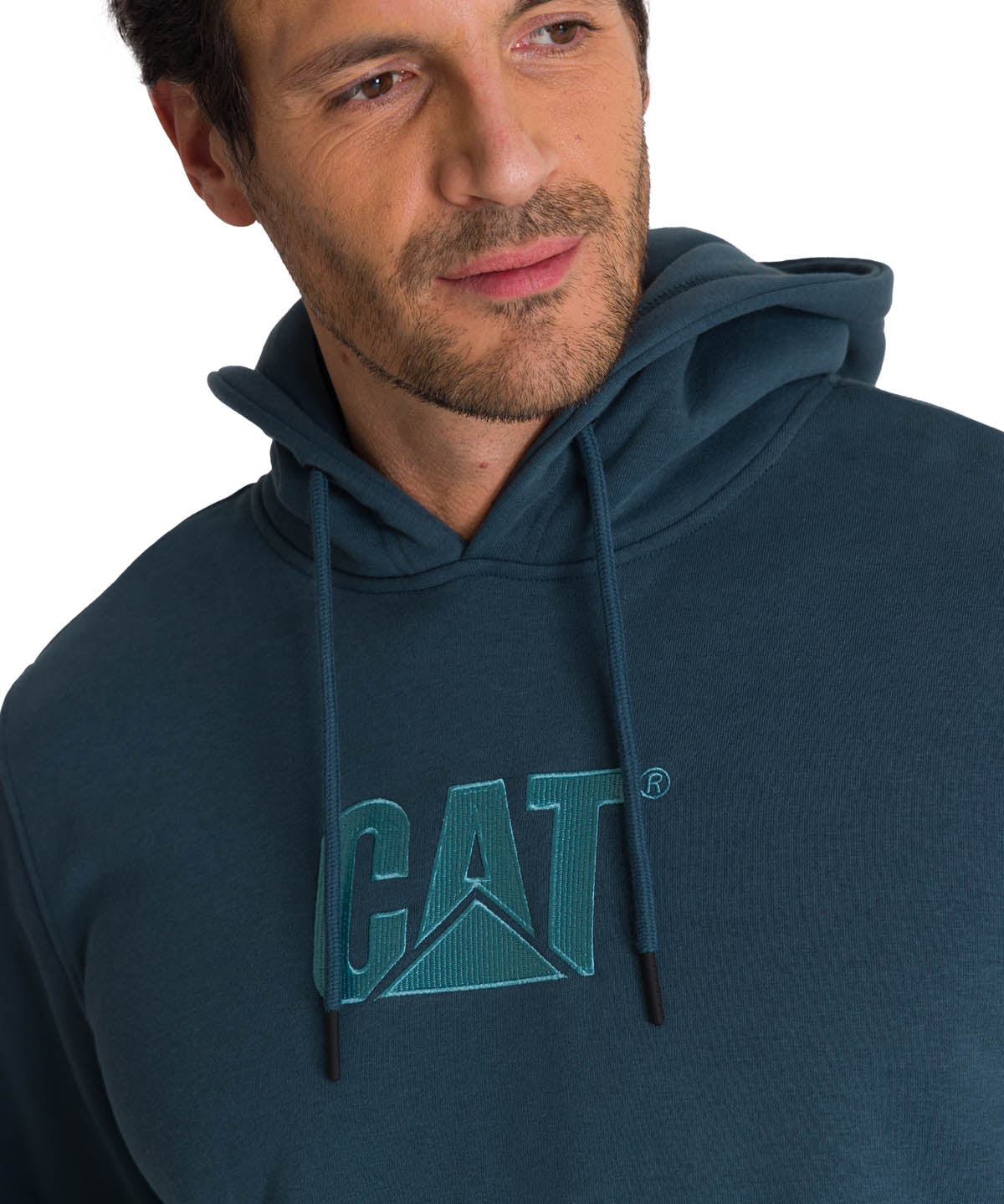Polerón Fleece Hombre Hoody CAT Logo Azul CAT