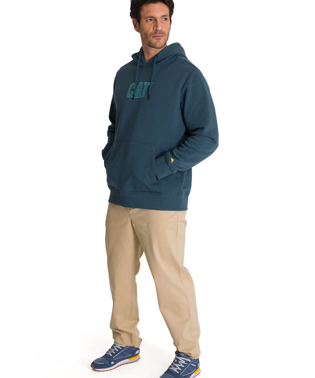 Polerón Fleece Hombre Hoody CAT Logo Azul CAT