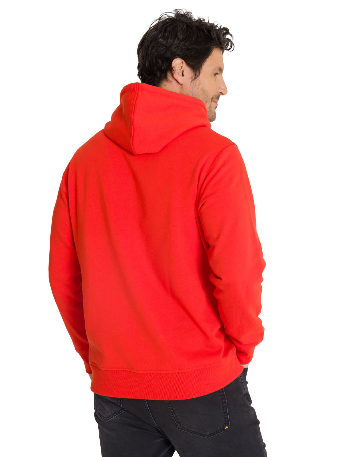 Polerón Fleece Hombre Hoody CAT Logo Rojo CAT