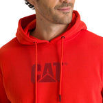 Polerón Fleece Hombre Hoody CAT Logo Rojo CAT