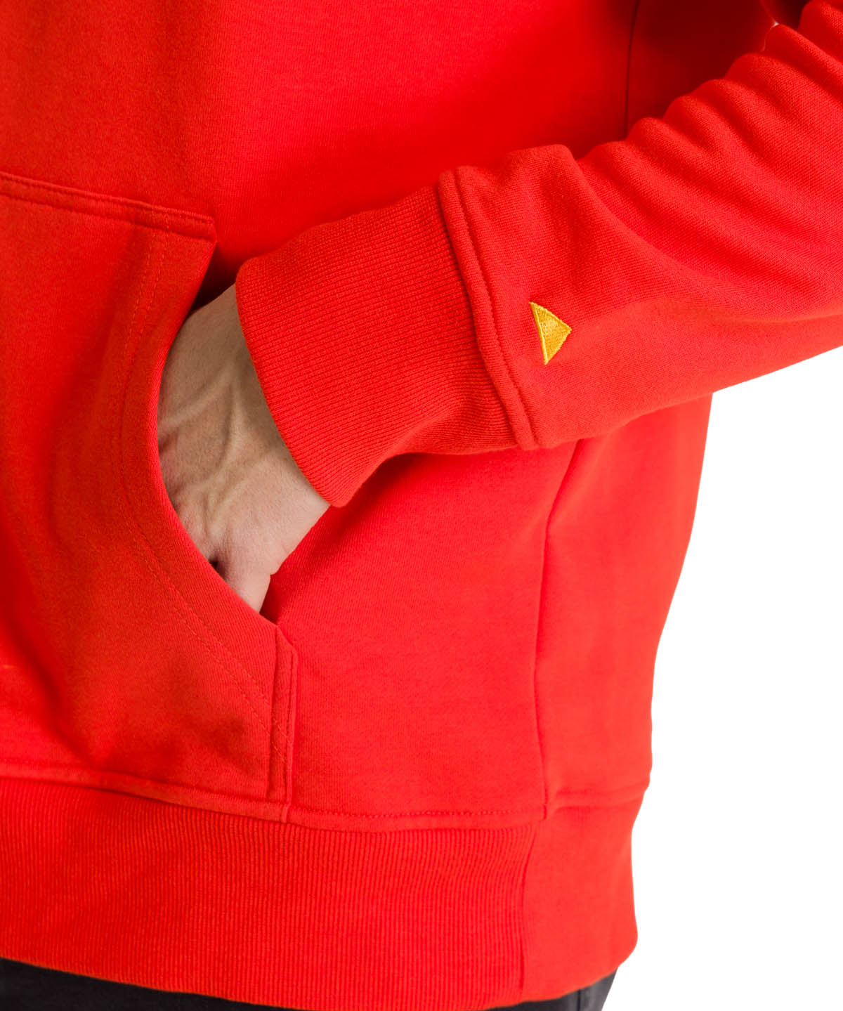 Polerón Fleece Hombre Hoody CAT Logo Rojo CAT