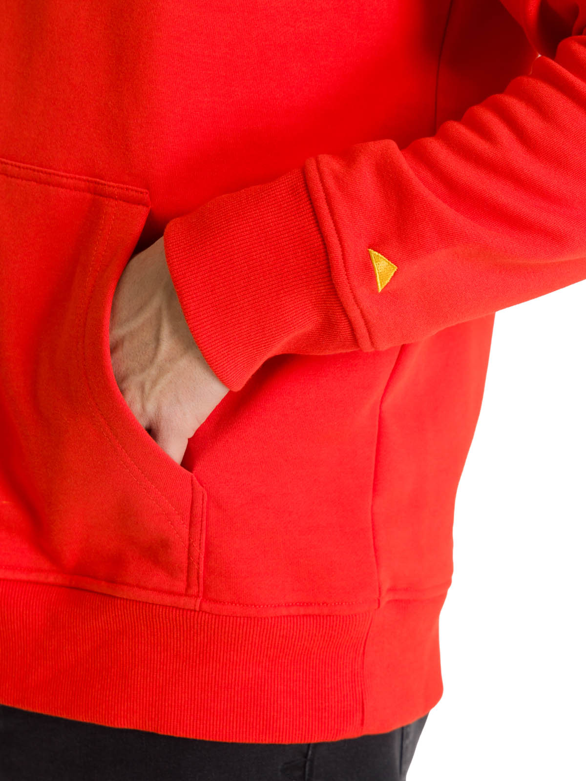 Polerón Fleece Hombre Hoody CAT Logo Rojo CAT