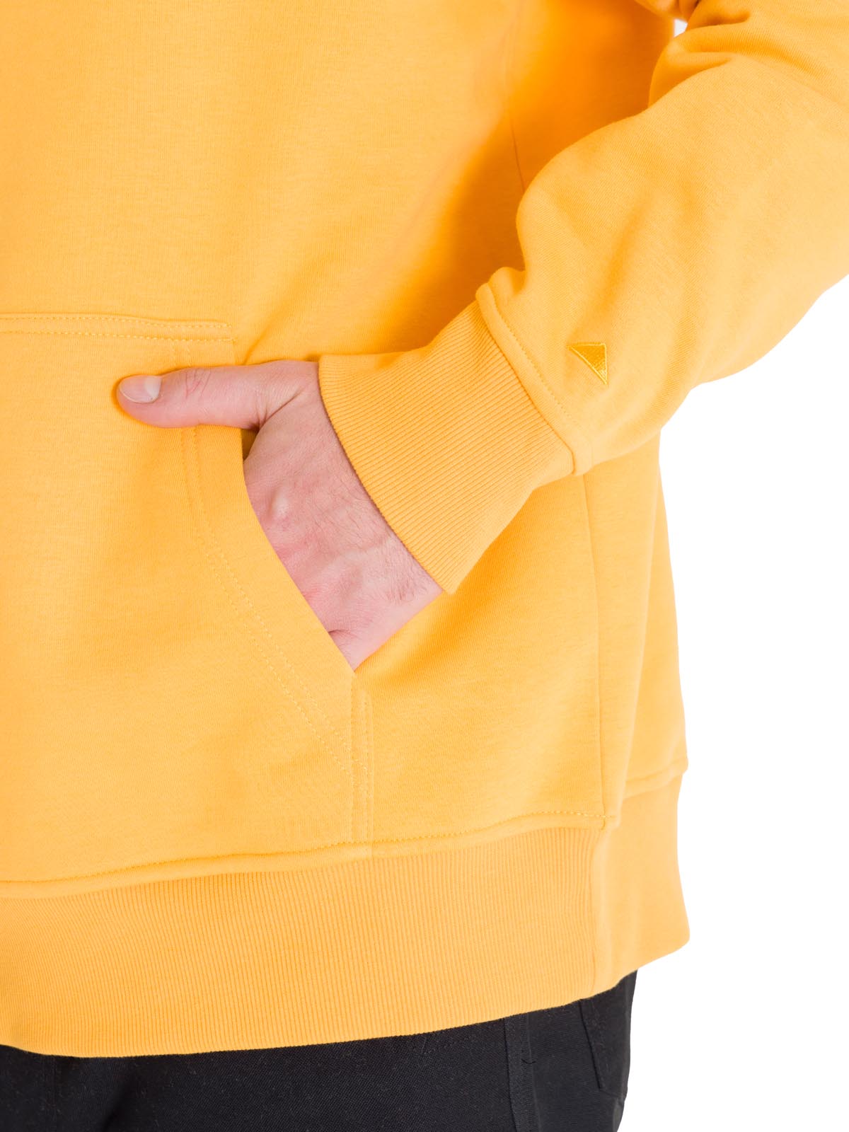 Poleron Casual Unisex Fleece Cat Logo Pullover Hoodie Amarillo Cat