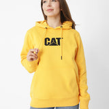 Poleron Casual Unisex Fleece Cat Logo Pullover Hoodie Amarillo Cat