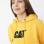 Poleron Casual Unisex Fleece Cat Logo Pullover Hoodie Amarillo Cat