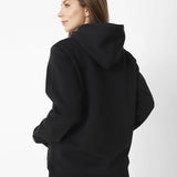 Poleron Casual Unisex Fleece Cat Logo Pullover Hoodie Negro Cat