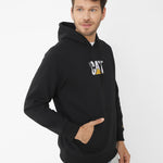 Poleron Casual Unisex Fleece Cat Logo Pullover Hoodie Negro Cat