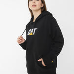 Poleron Casual Unisex Fleece Cat Logo Pullover Hoodie Negro Cat