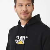 Poleron Casual Unisex Fleece Cat Logo Pullover Hoodie Negro Cat
