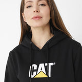 Poleron Casual Unisex Fleece Cat Logo Pullover Hoodie Negro Cat