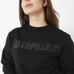 Poleron Casual Unisex Caterpillar Logo Crewneck Sweatshirt Negro Cat
