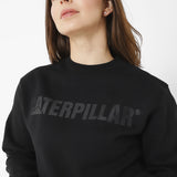 Poleron Casual Unisex Caterpillar Logo Crewneck Sweatshirt Negro Cat