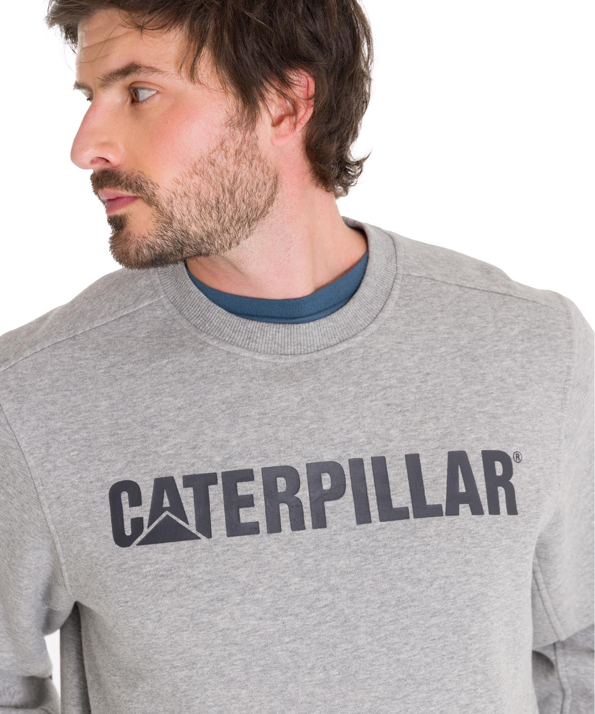 Polerón Unisex Caterpillar Logo Crewneck Gris Cat