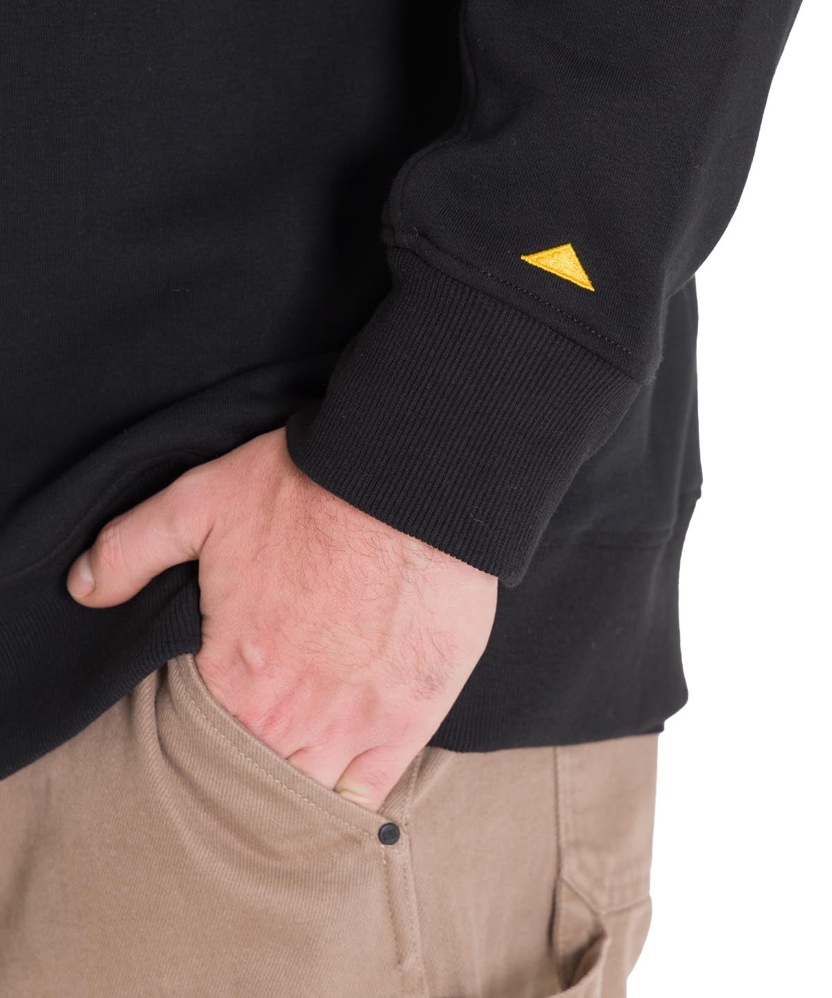 Polerón Crewneck Hombre Logo Caterpillar Negro