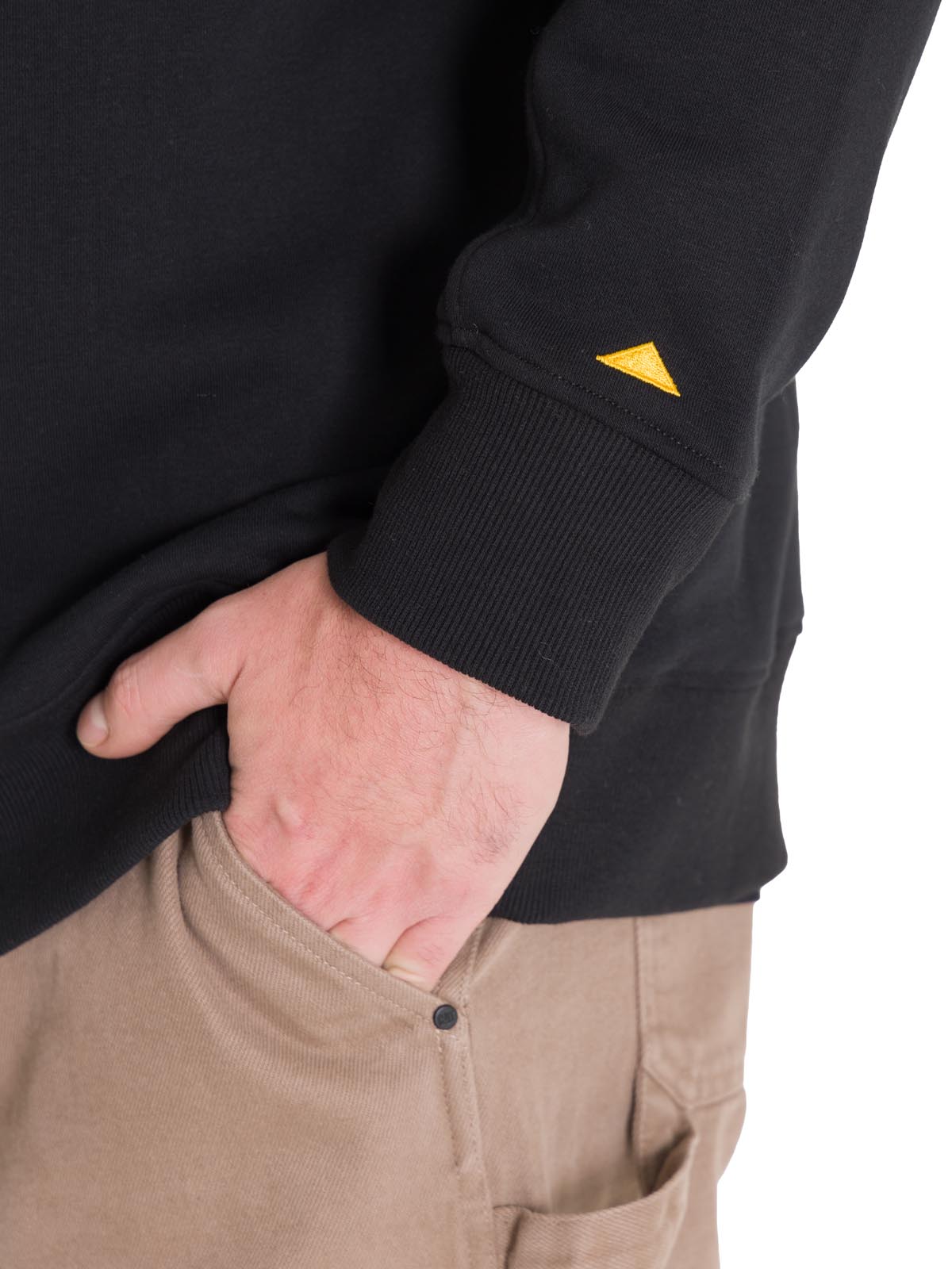 Polerón Crewneck Hombre Logo Caterpillar Negro