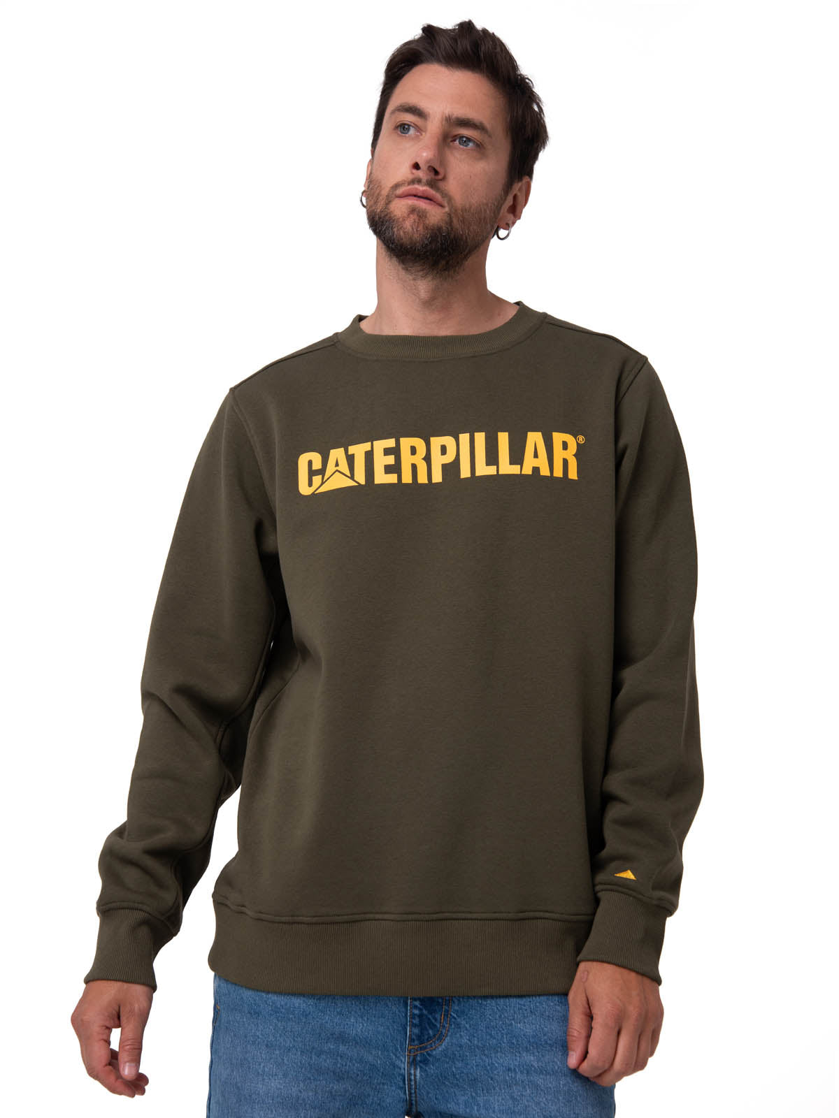 Polerón Crewneck Hombre Logo Caterpillar Verde