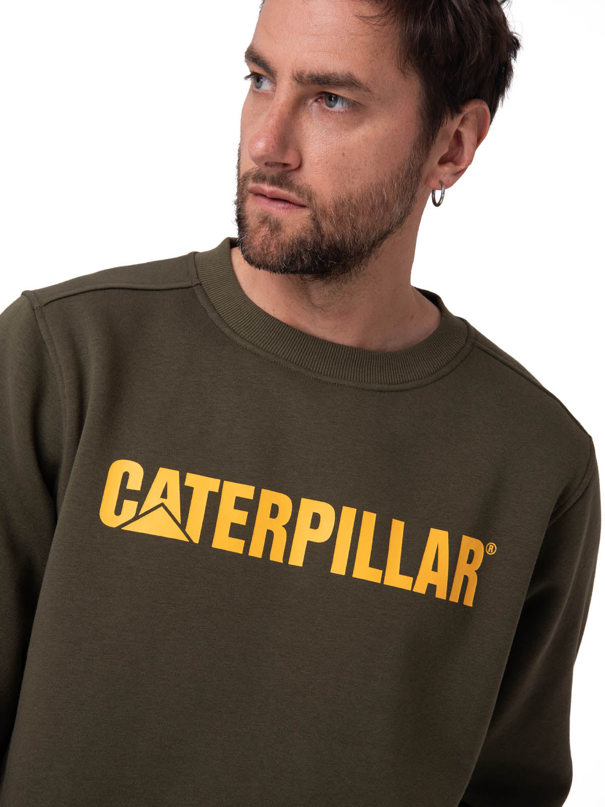 Polerón Crewneck Hombre Logo Caterpillar Verde
