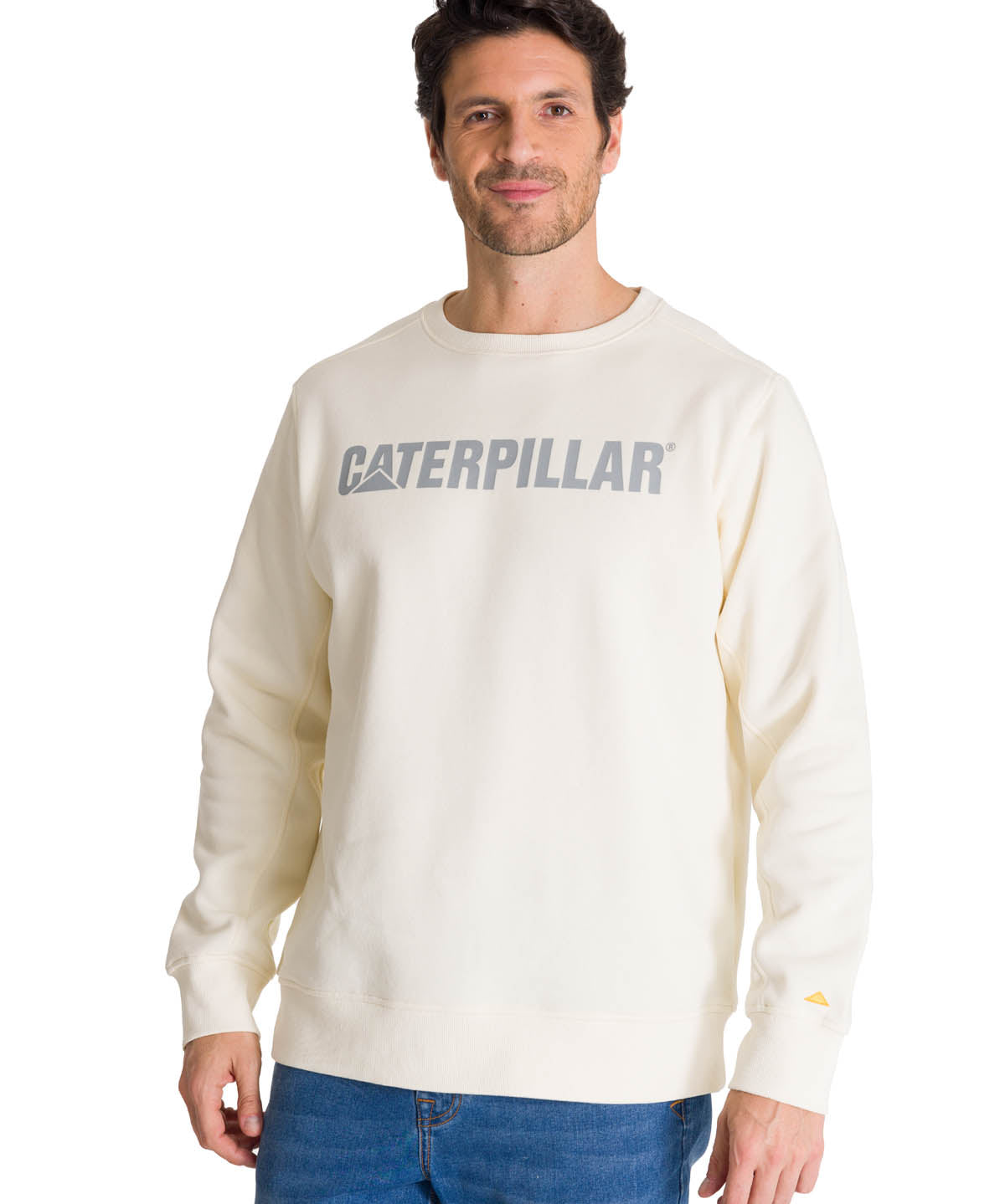 Polerón Crewneck Hombre Logo Caterpillar Blanco CAT