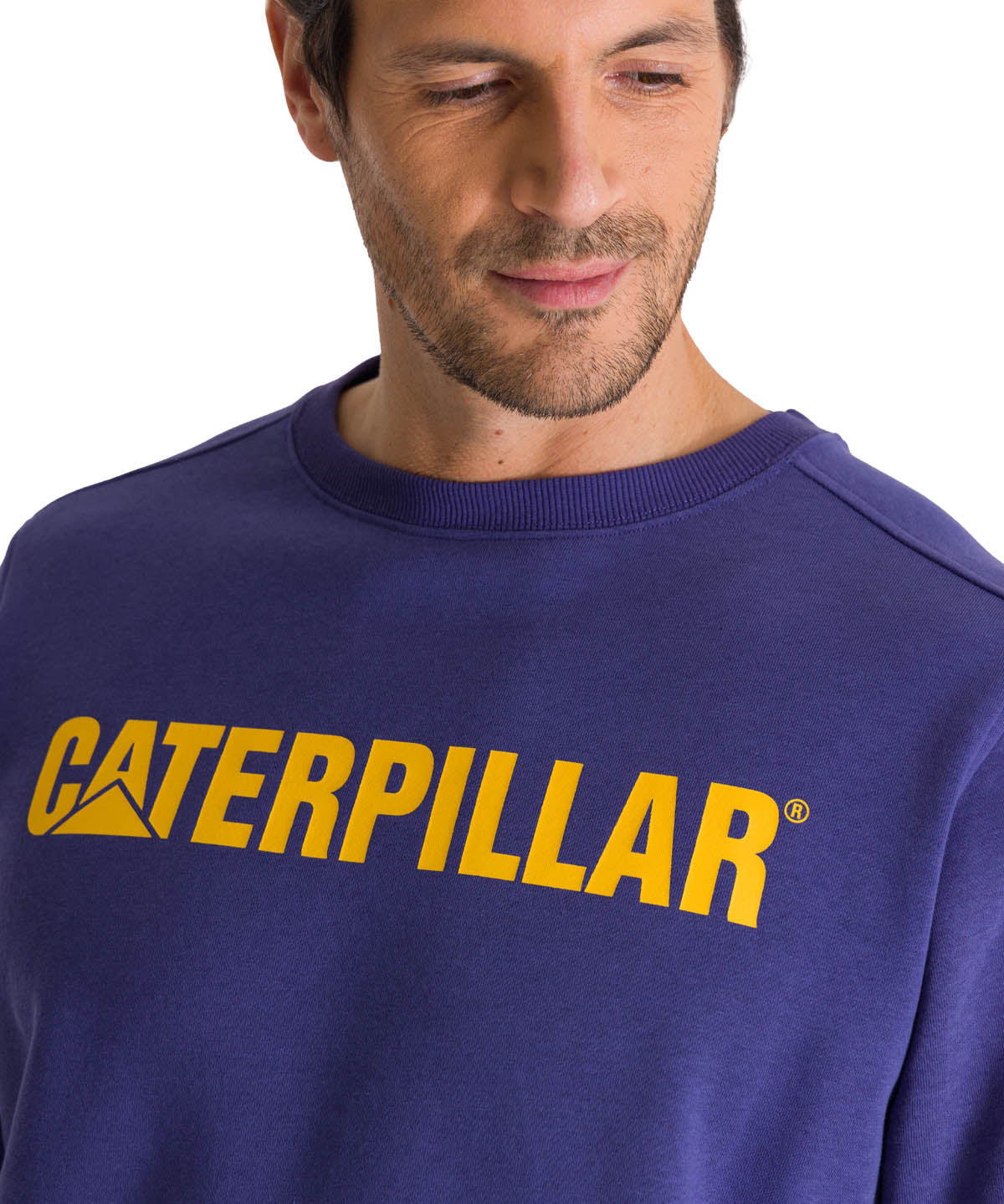 Polerón Crewneck Hombre Logo Caterpillar Azul CAT