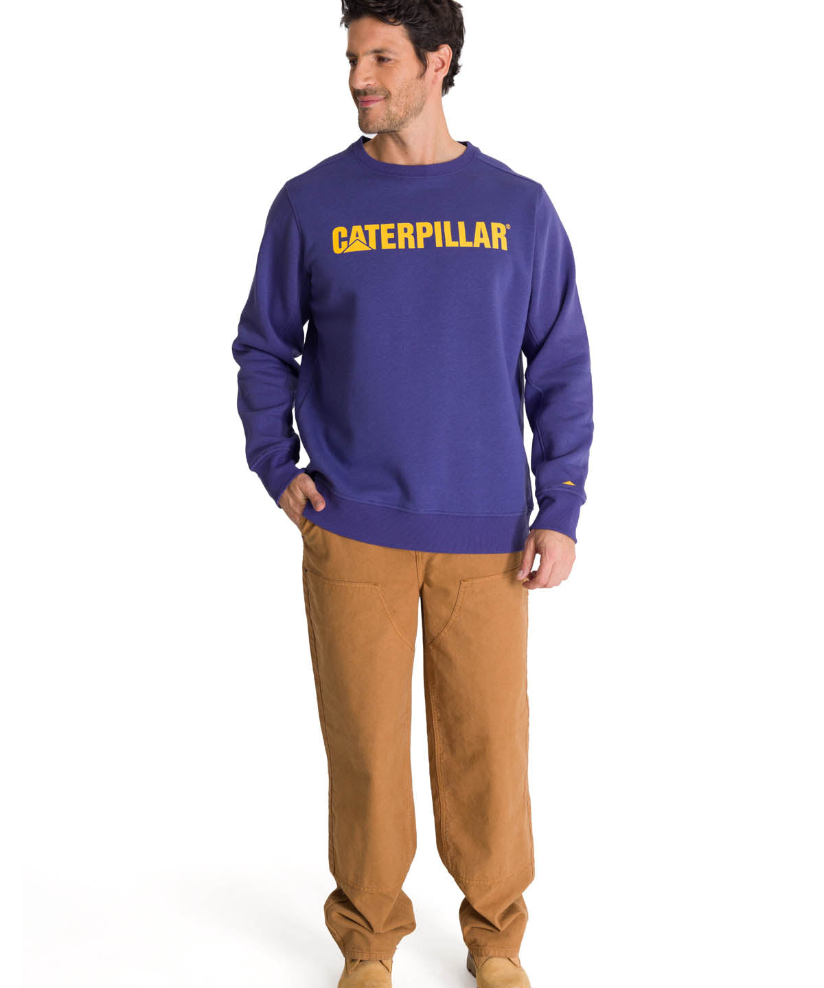 Polerón Crewneck Hombre Logo Caterpillar Azul CAT