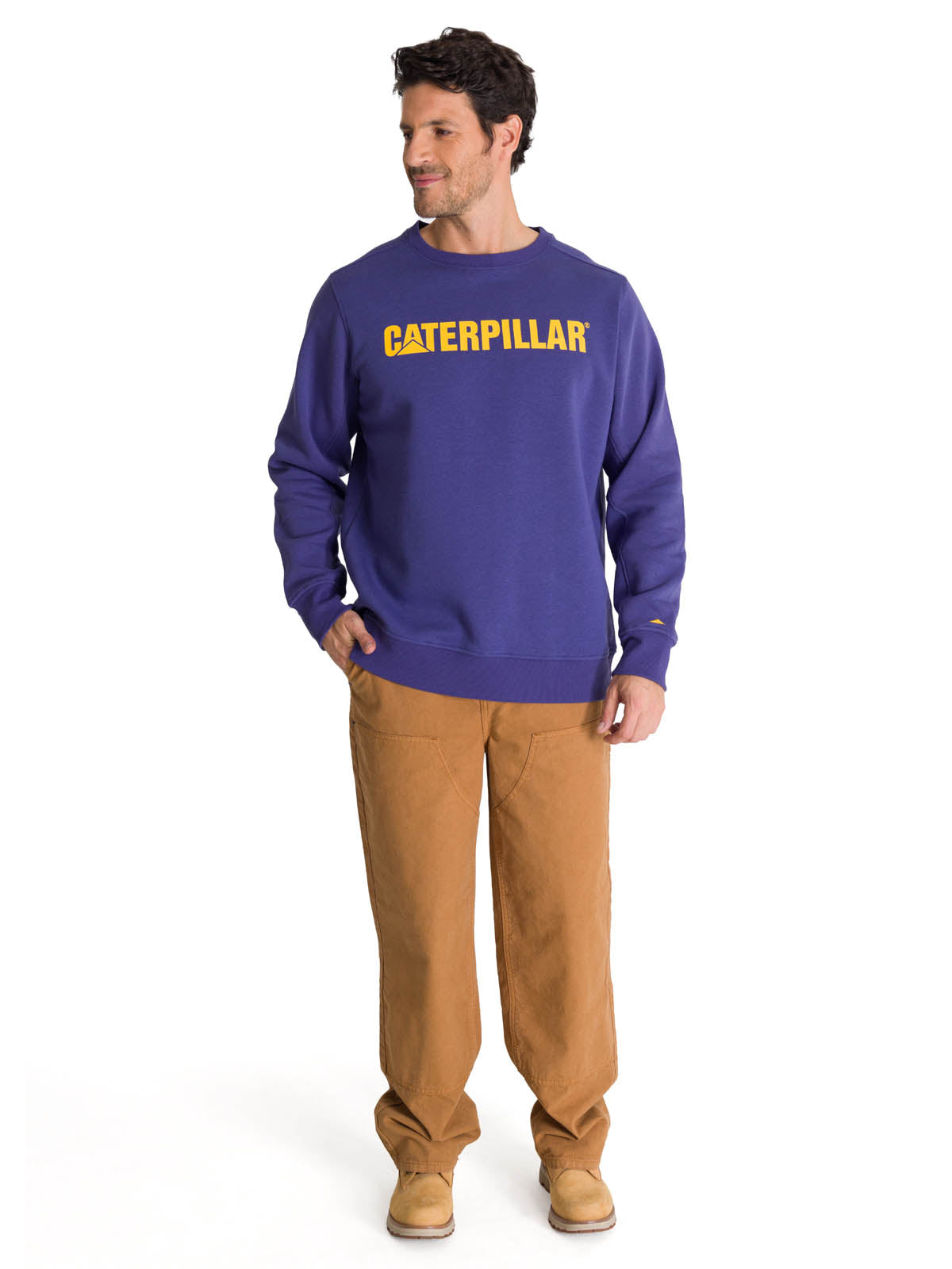 Polerón Crewneck Hombre Logo Caterpillar Azul CAT