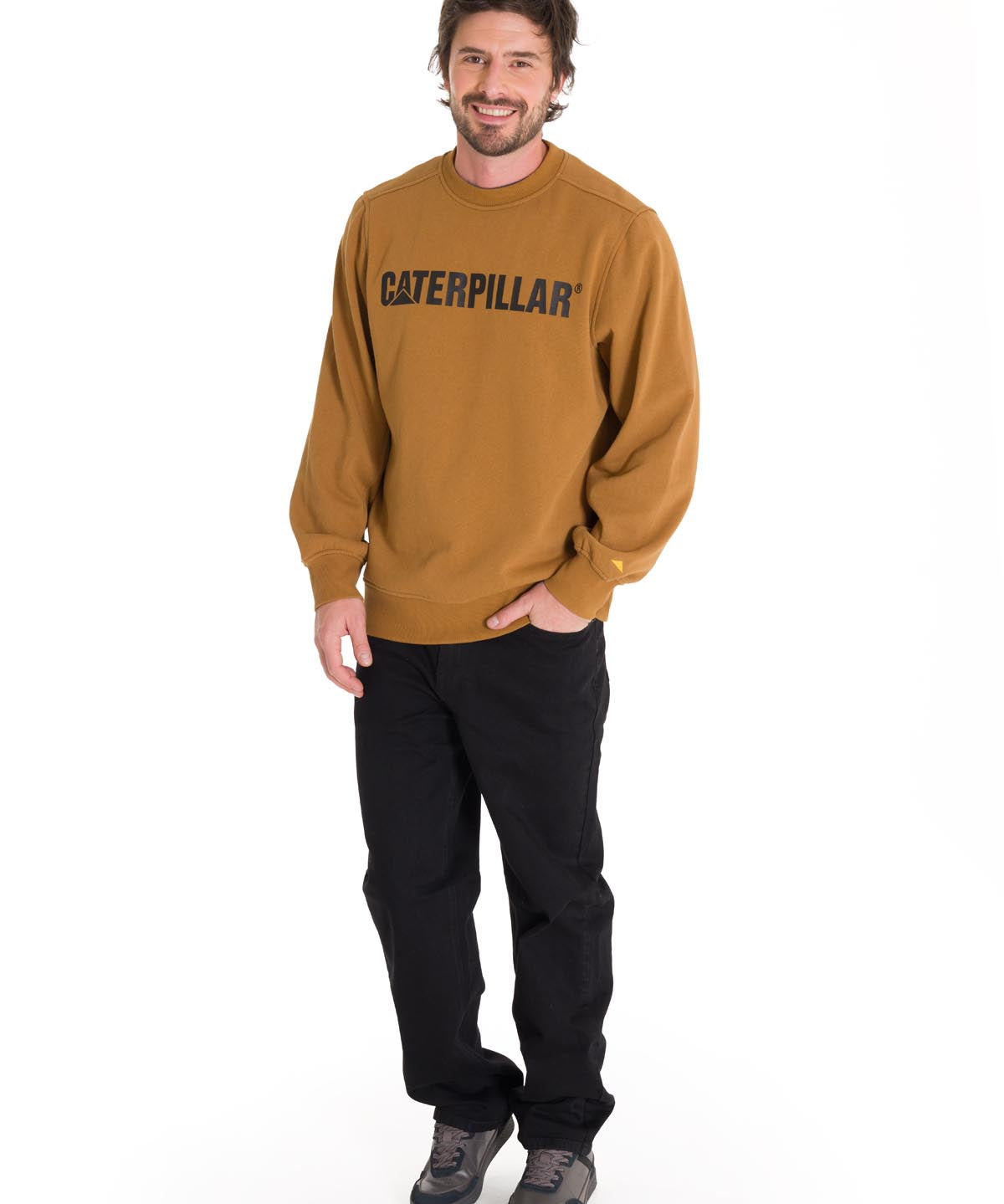 Polerón Unisex Caterpillar Logo Crewneck Café Cat