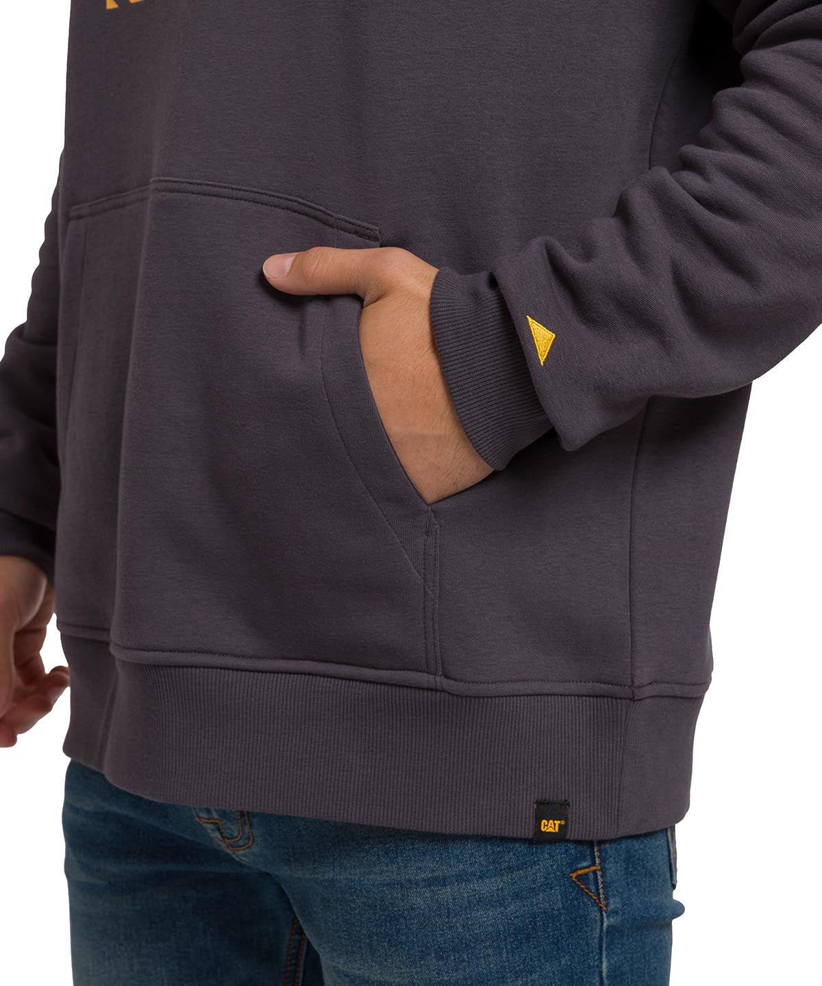 Polerón Manga Larga Unisex Graphic Pullover Hoodie Gris Oscuro Cat