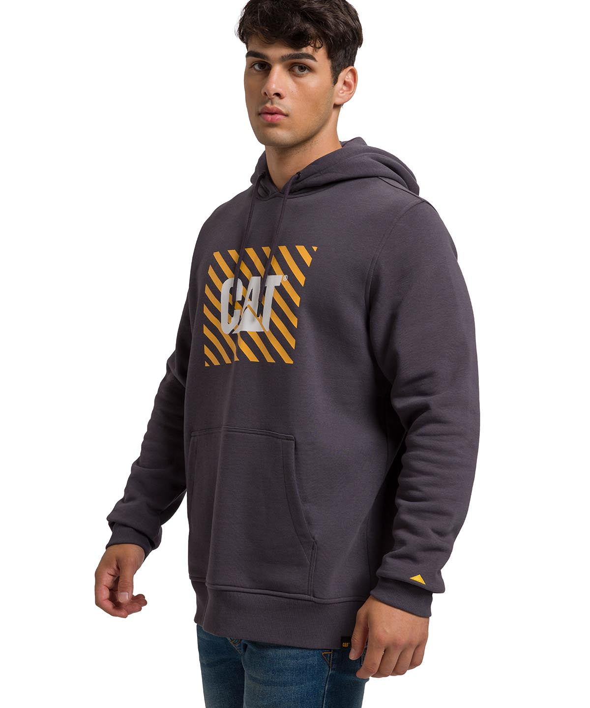 Polerón Manga Larga Unisex Graphic Pullover Hoodie Gris Oscuro Cat