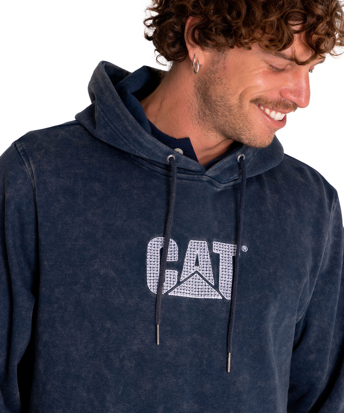 Poleron Casual Hombre Heritage Uniform Embroidered Hoodie Azul Cat
