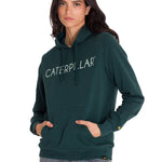 Polerón Con Gorro Mujer Logo Caterpillar Verde CAT