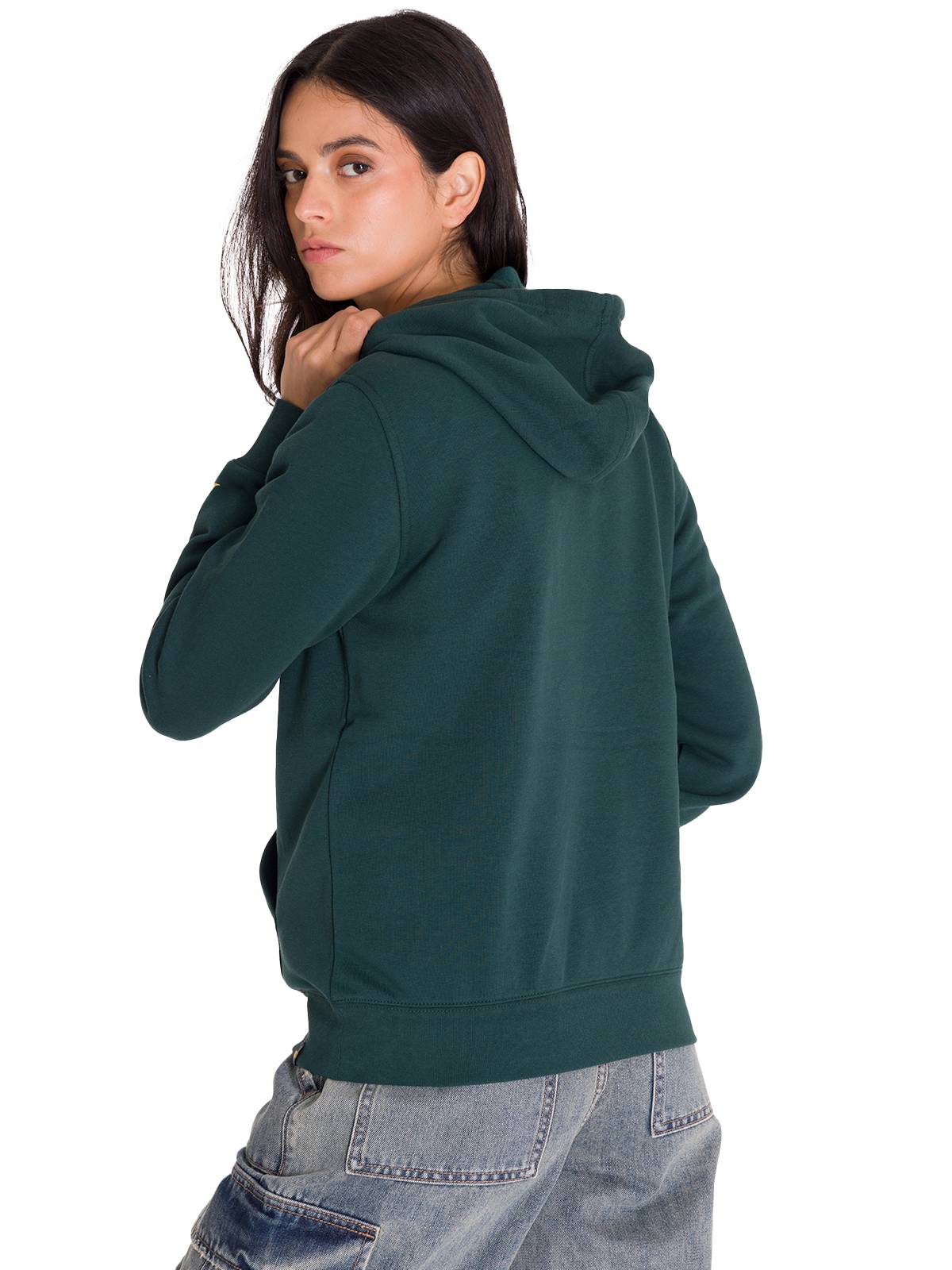 Polerón Con Gorro Mujer Logo Caterpillar Verde CAT