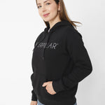 Poleron Casual Mujer Fleece Caterpillar Pullover Hoodie Negro Cat