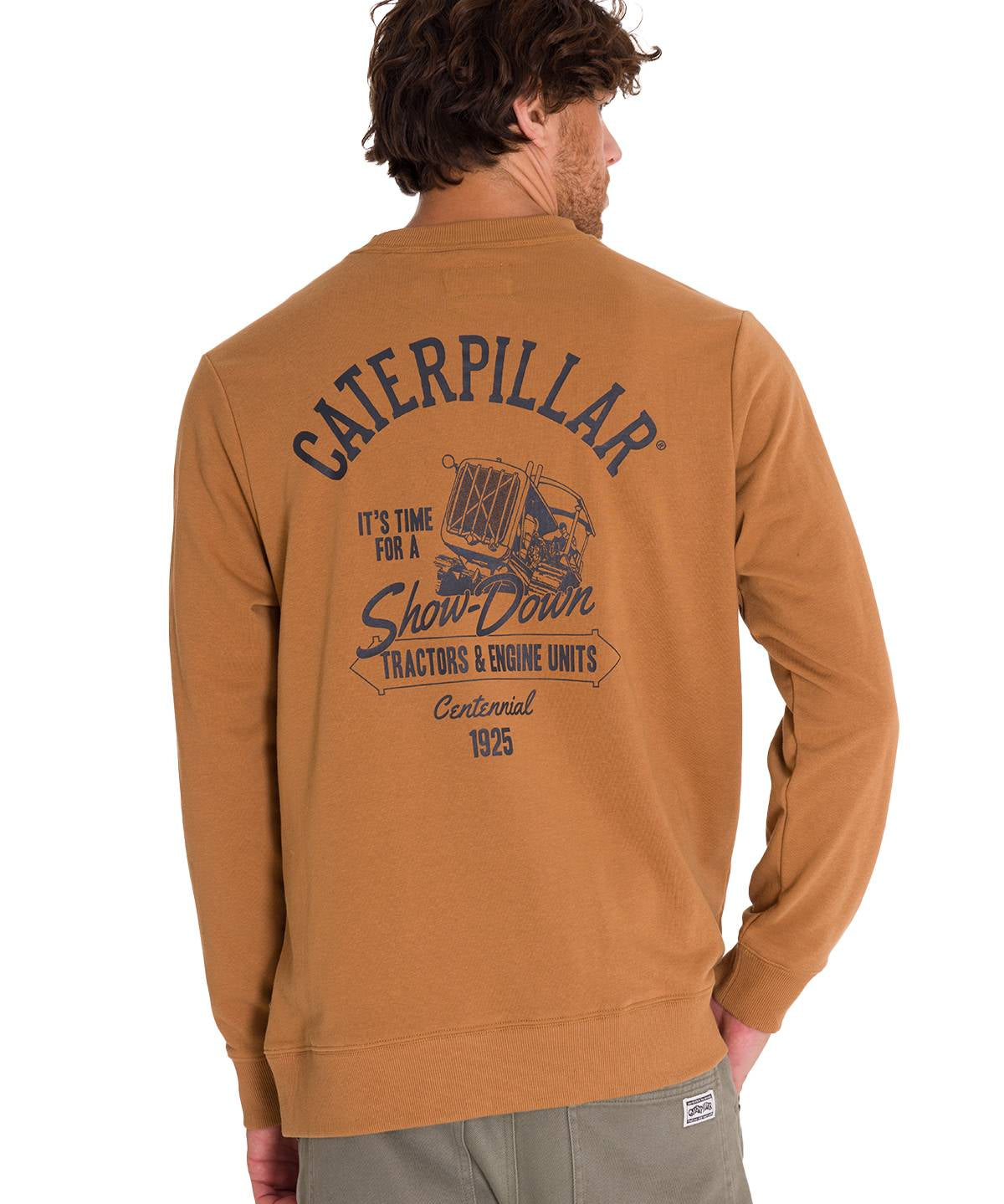 Polerón Manga Larga Hombre Graphic French Terry Crewneck Caramelo Cat