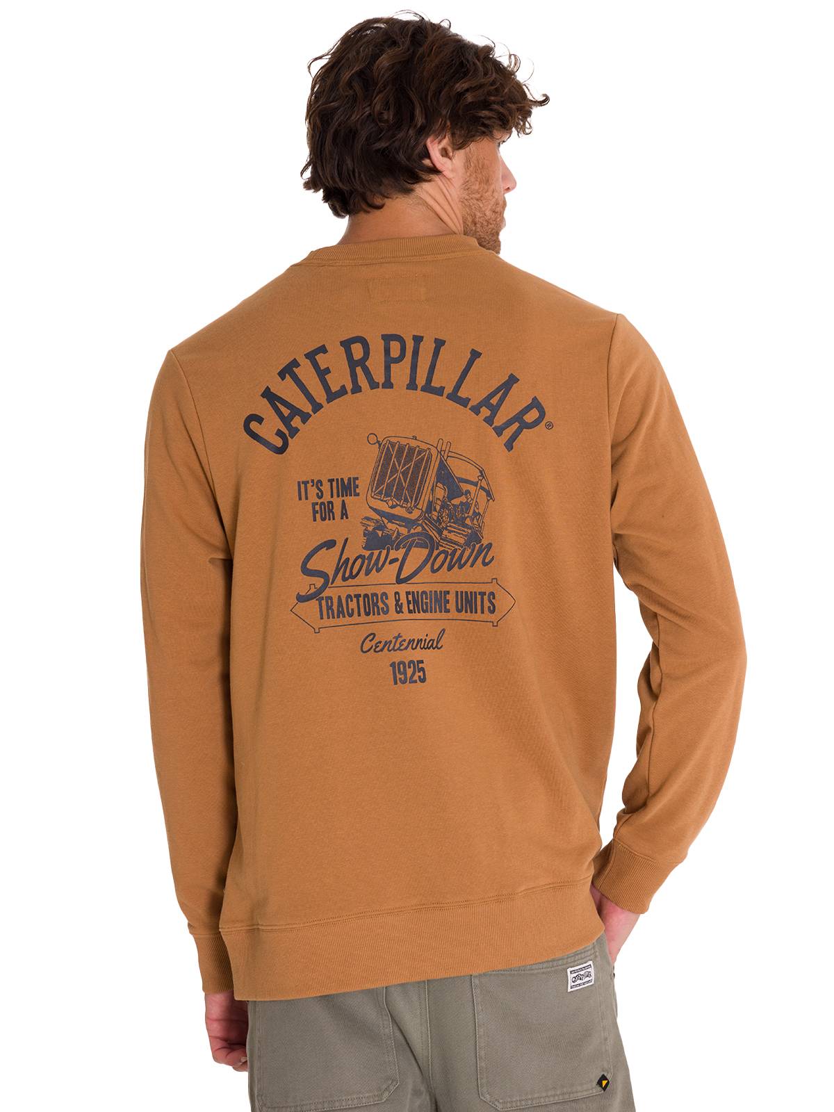 Polerón Manga Larga Hombre Graphic French Terry Crewneck Caramelo Cat