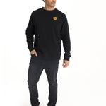 Polerón Crewneck Hombre Diseño French Terry Negro CAT