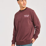 Polerón Casual Hombre GRAPHIC FRENCH TERRY CREWNECK Burdeo CAT