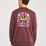 Polerón Casual Hombre GRAPHIC FRENCH TERRY CREWNECK Burdeo CAT