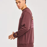 Polerón Casual Hombre GRAPHIC FRENCH TERRY CREWNECK Burdeo CAT