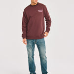 Polerón Casual Hombre GRAPHIC FRENCH TERRY CREWNECK Burdeo CAT