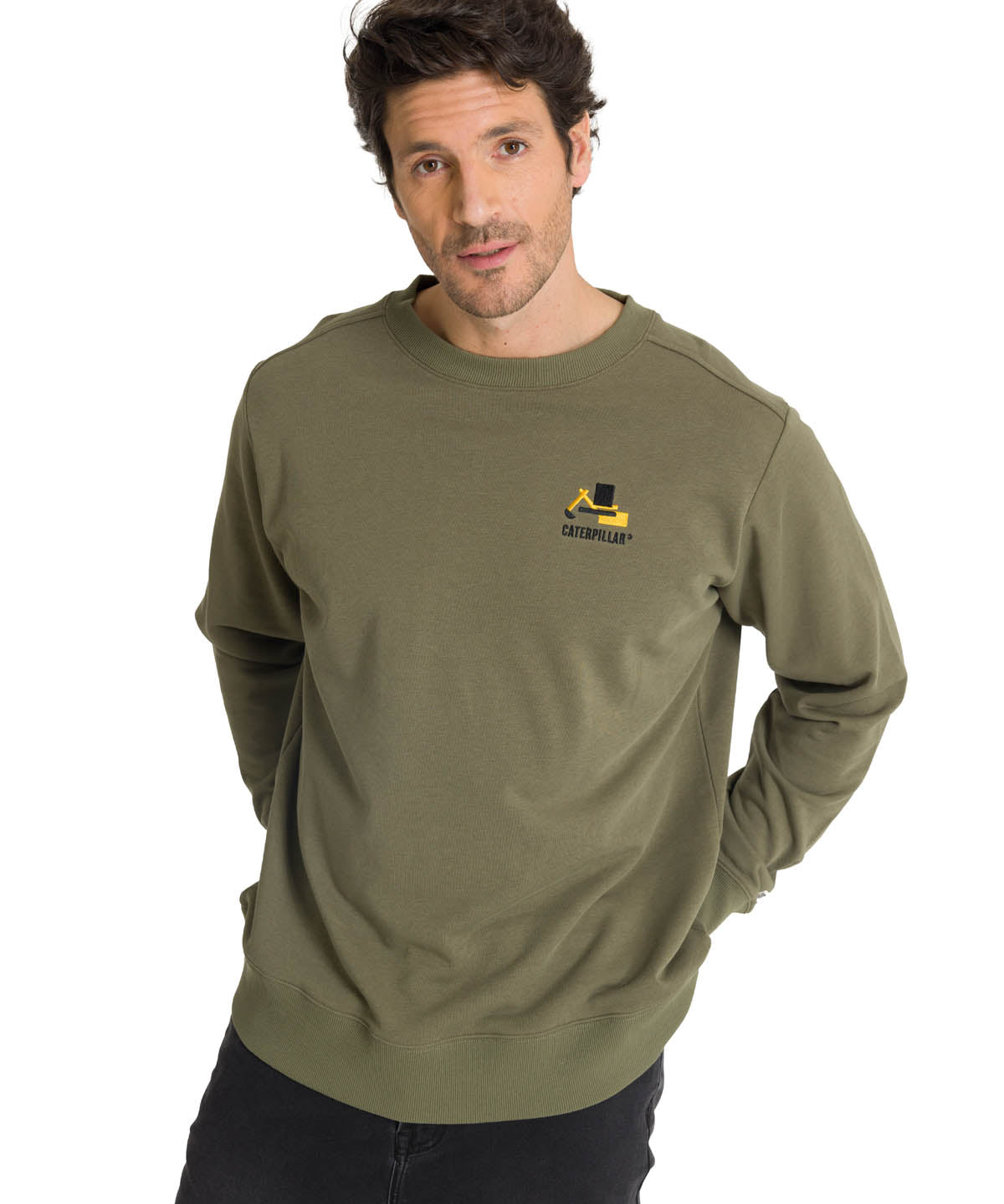 Polerón Crewneck Hombre Diseño French Terry Oliva CAT