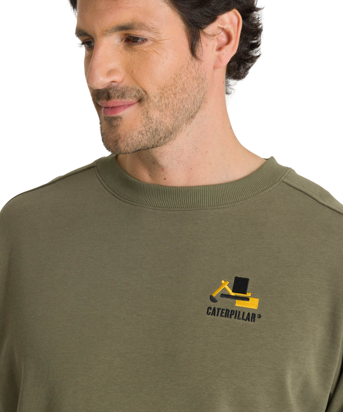 Polerón Crewneck Hombre Diseño French Terry Oliva CAT