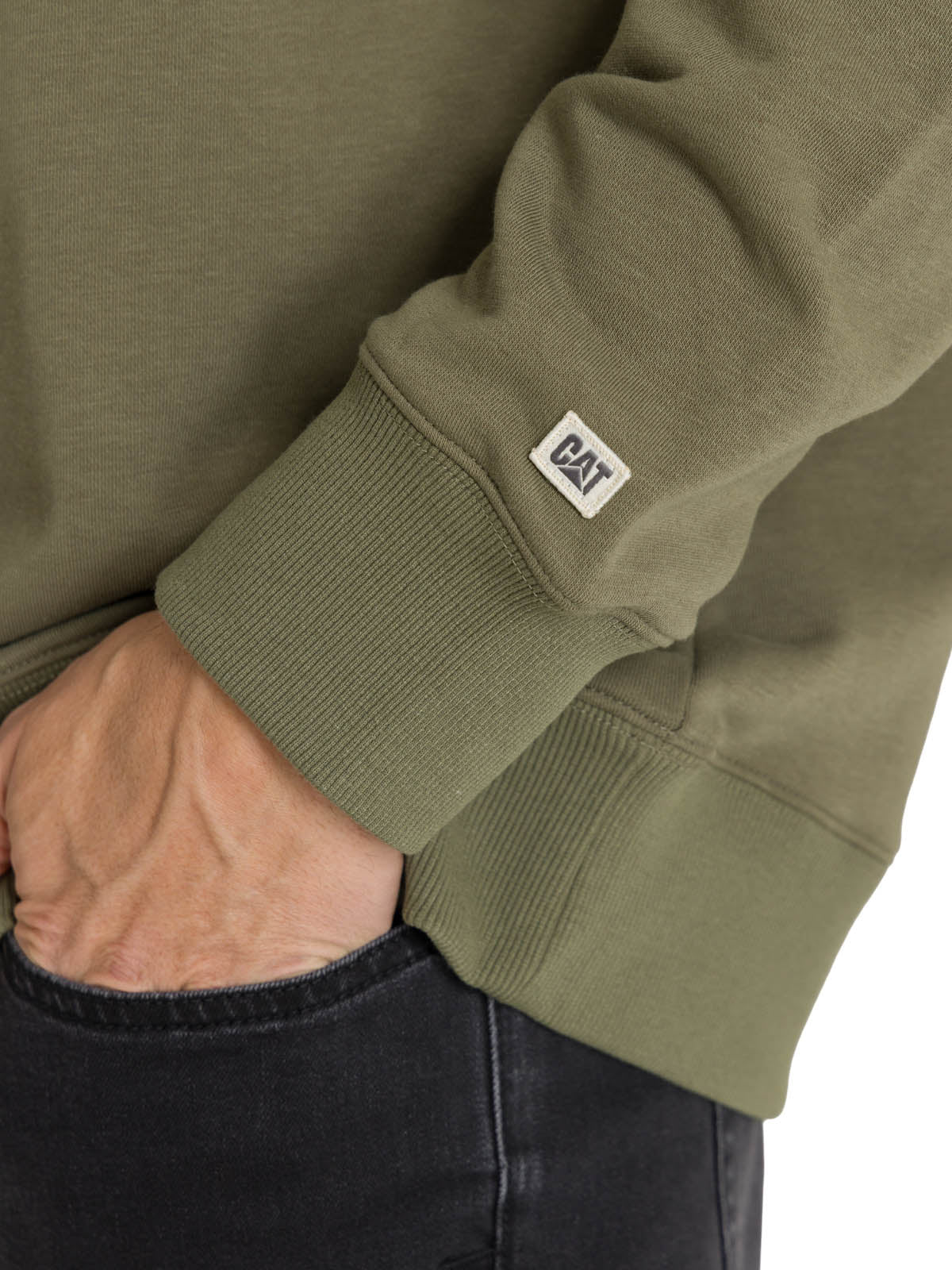 Polerón Crewneck Hombre Diseño French Terry Oliva CAT