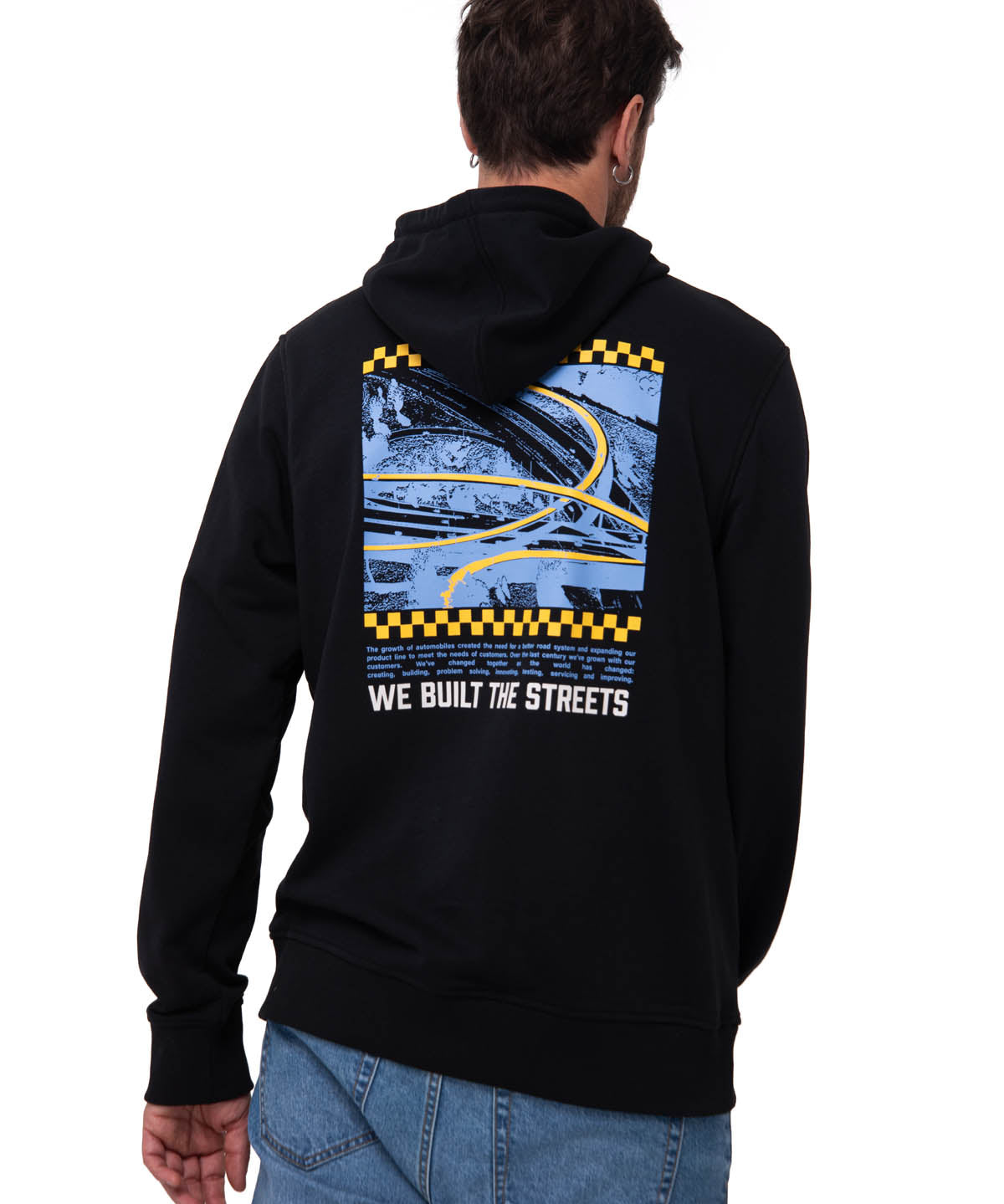 Polerón Con Gorro Hombre Diseño French Terry Negro Cat