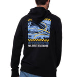 Polerón Con Gorro Hombre Diseño French Terry Negro Cat