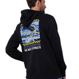 Polerón Con Gorro Hombre Diseño French Terry Negro Cat