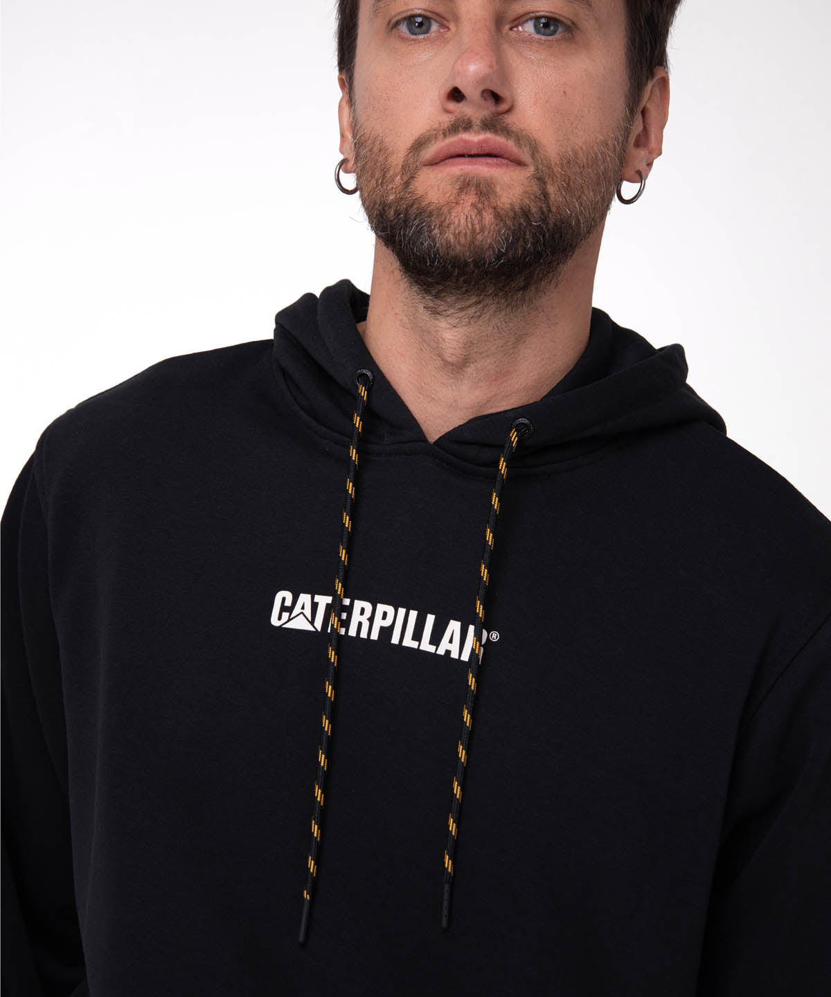 Polerón Con Gorro Hombre Diseño French Terry Negro Cat