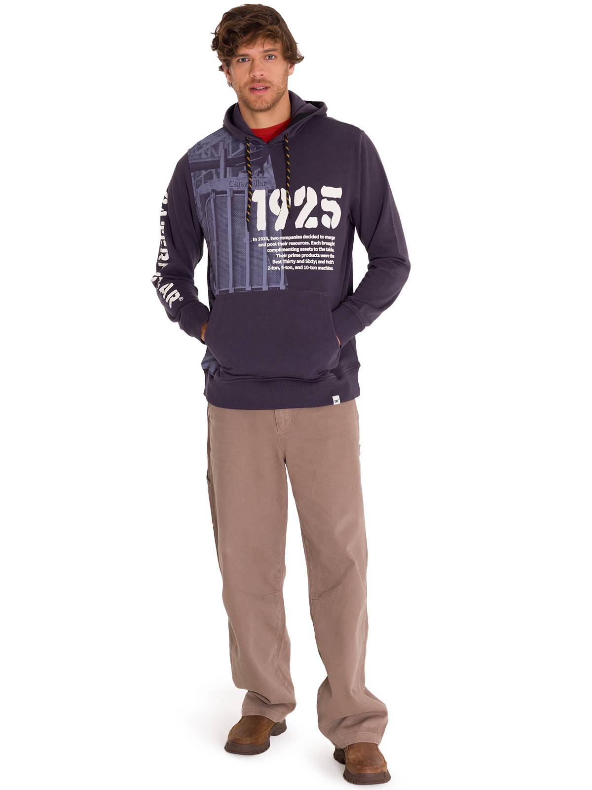 Polerón Manga Larga Hombre PREMIUM GRAPHIC PULLOVER Azul Marino Cat