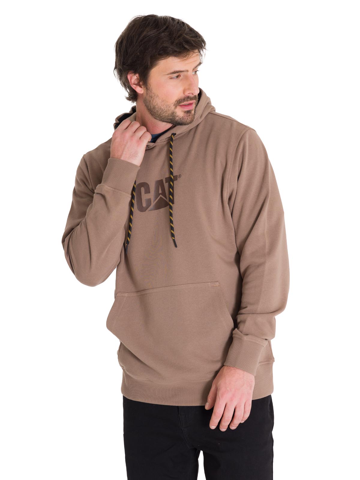 Polerón Manga Larga Hombre PREMIUM GRAPHIC PULLOVER Café Claro Cat