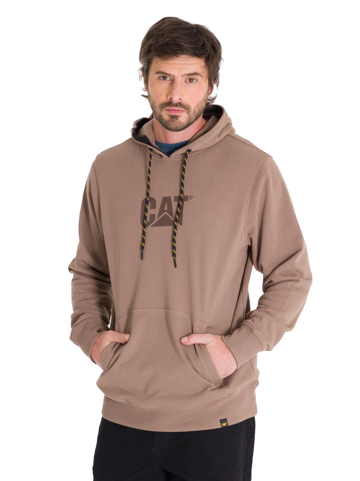 Polerón Manga Larga Hombre PREMIUM GRAPHIC PULLOVER Café Claro Cat